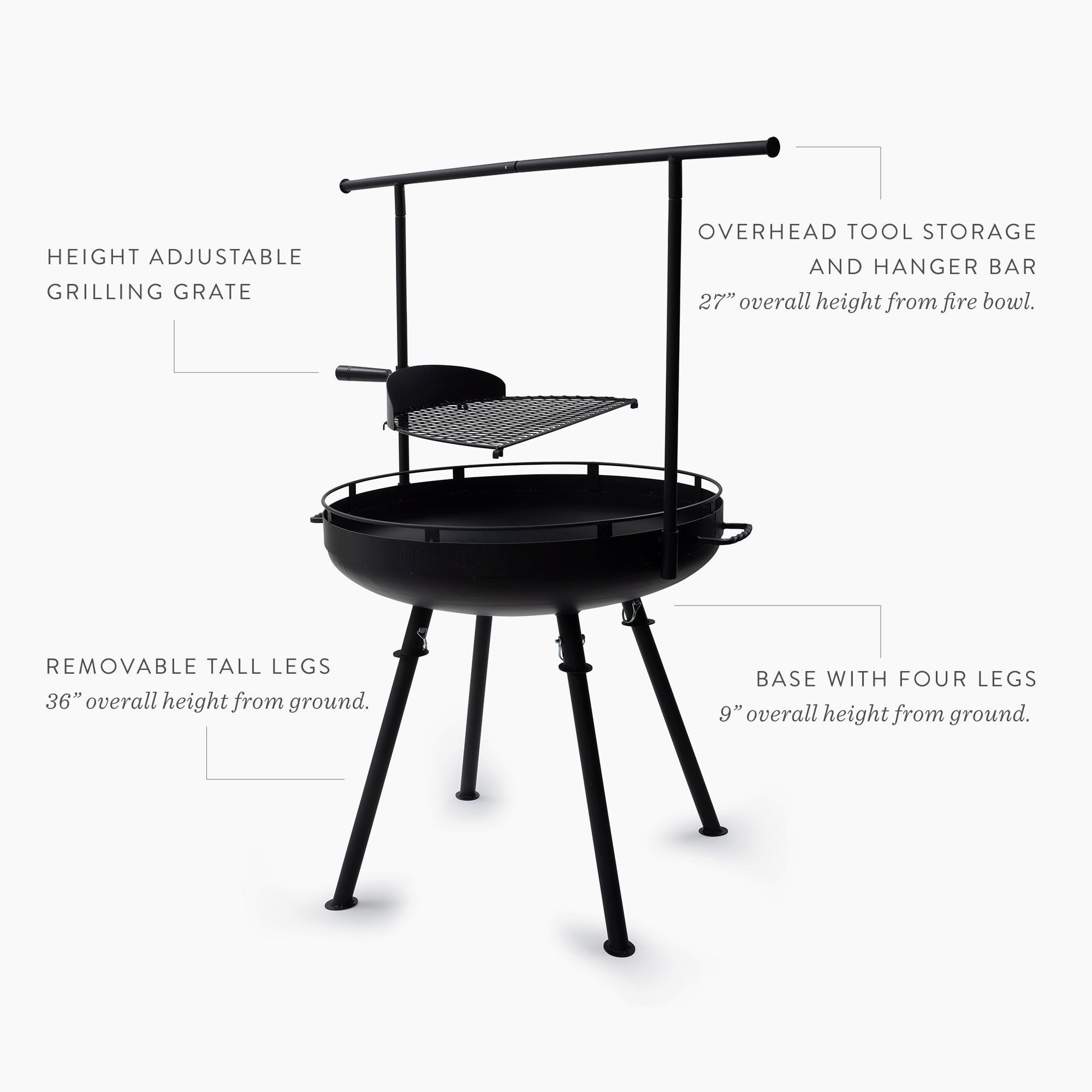 Cowboy Fire Pit Grill - 30" - Paranoid Ranch
