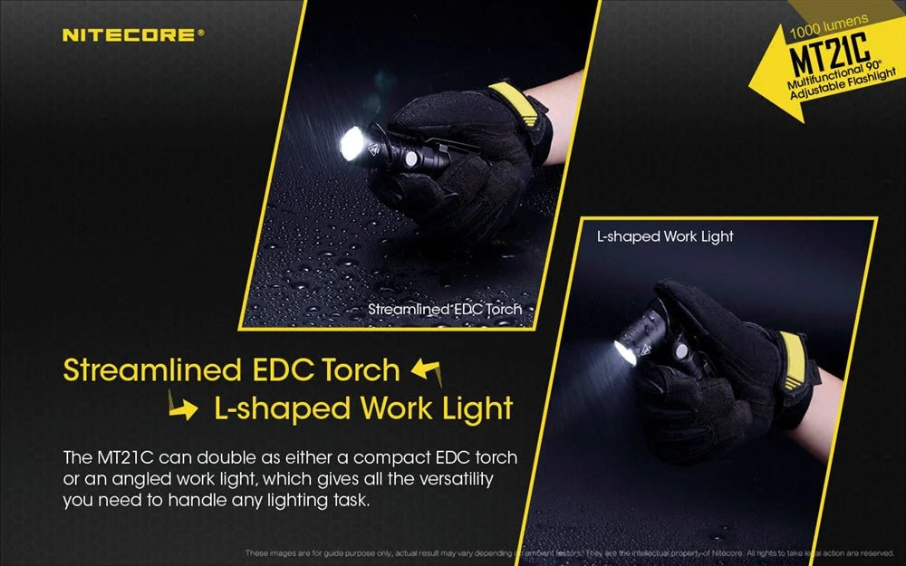 1000 Lumen Adjustable Right Angle Flashlight - Paranoid Ranch