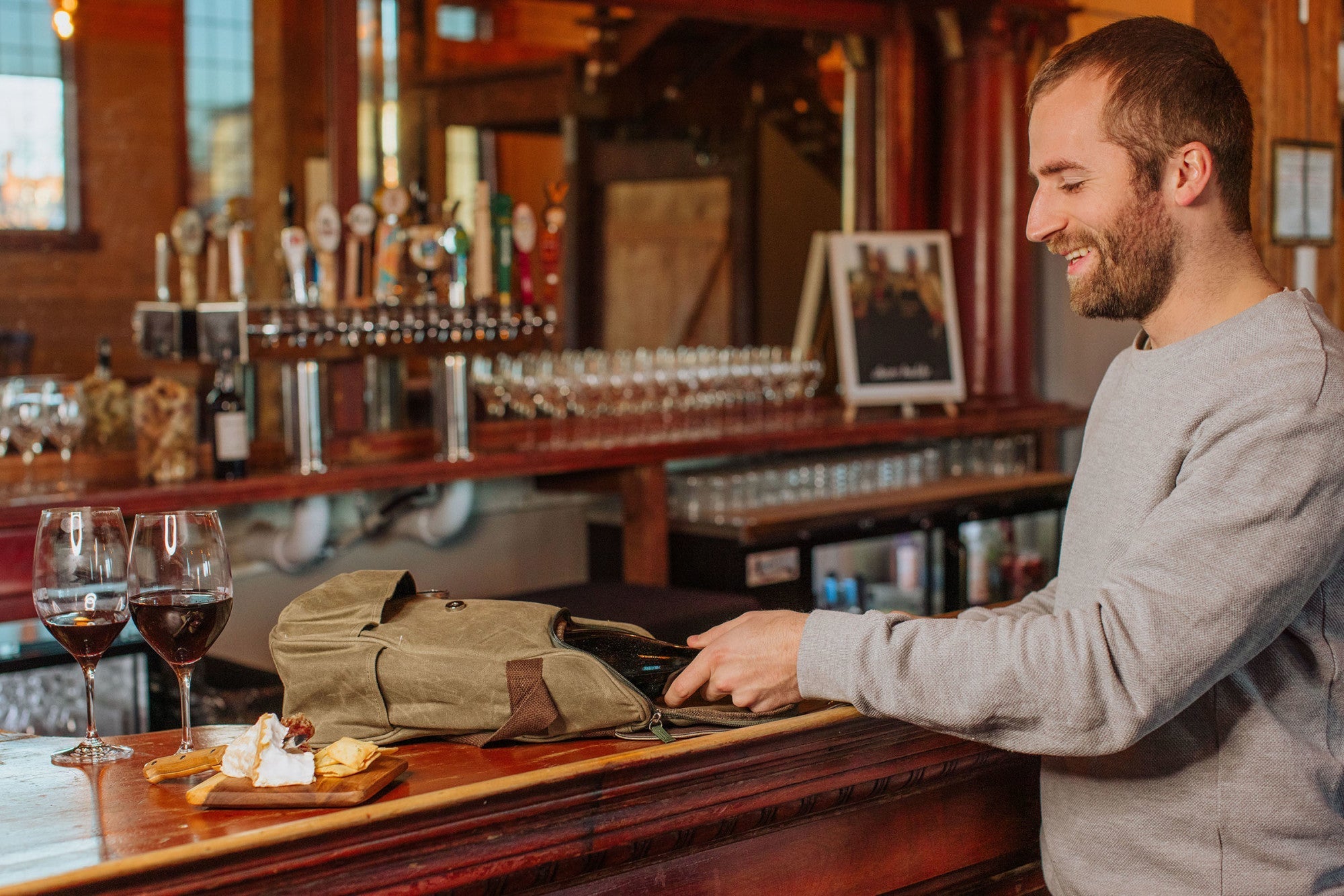 2 Bottle Insulated Wine & Cheese Cooler Tote - Paranoid Ranch