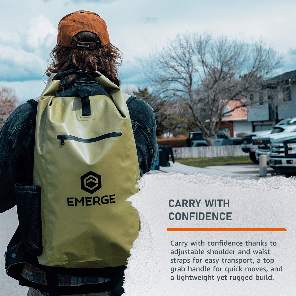 50L Heavy Duty Dry Bag w/ Straps - Black - Paranoid Ranch