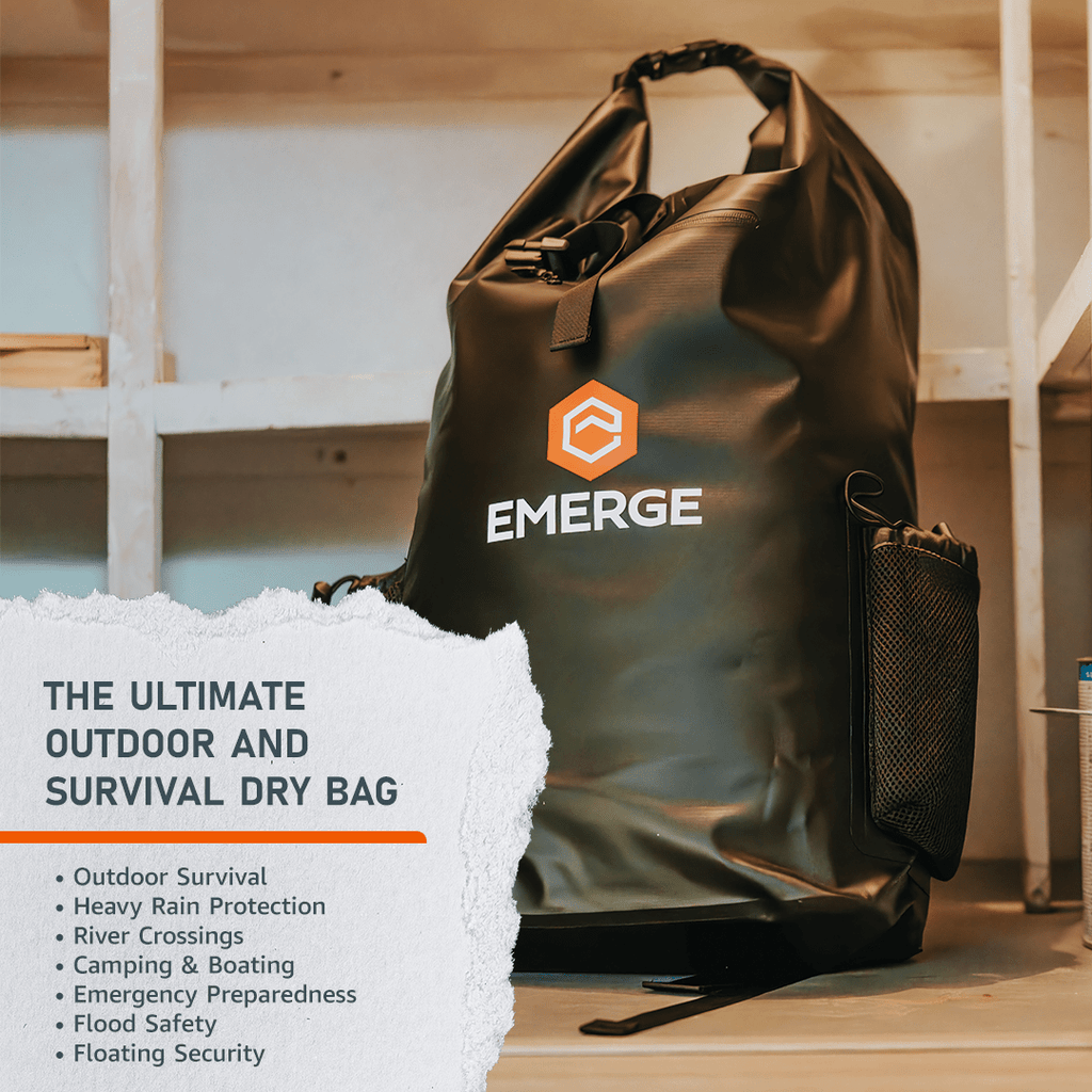 50L Heavy Duty Dry Bag w/ Straps - Black - Paranoid Ranch