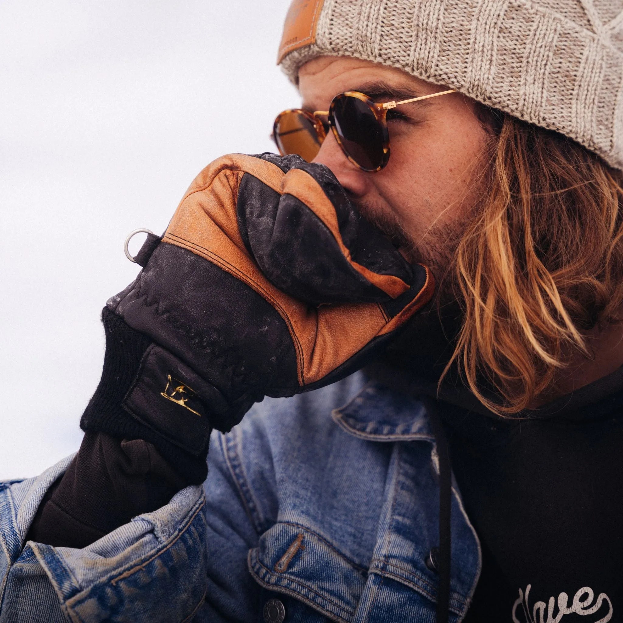 5280 Water Buffalo Leather Mitten - Black - Paranoid Ranch