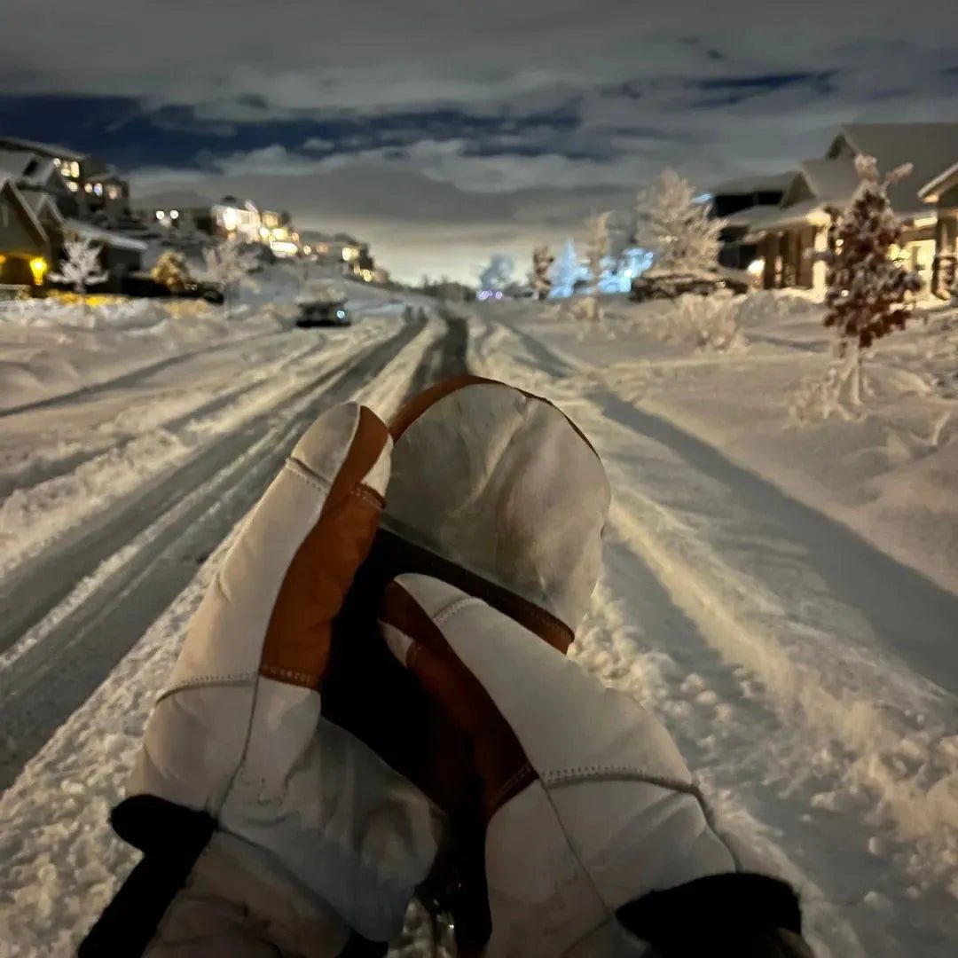 5280 Water Buffalo Leather Mitten - White - Paranoid Ranch