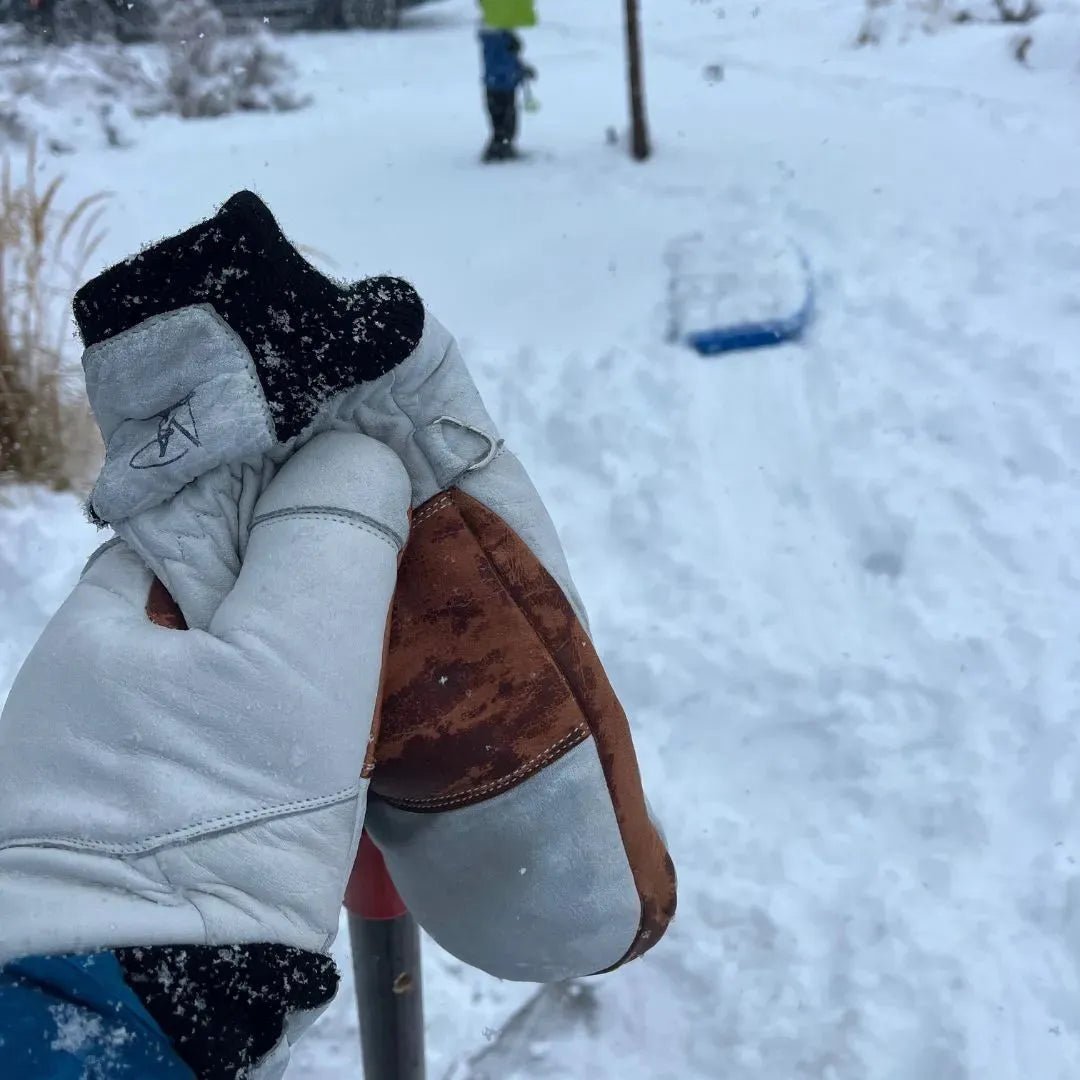 5280 Water Buffalo Leather Mitten - White - Paranoid Ranch