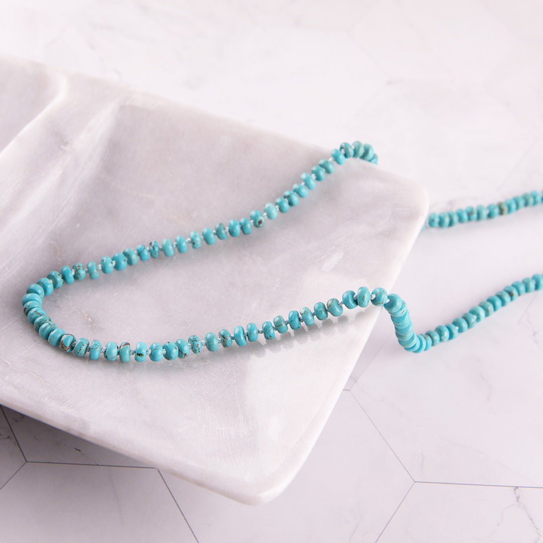 Long Turquoise Beaded Necklace