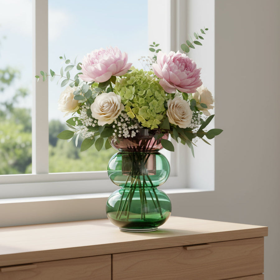 Bubble Large Pink & Green Vase