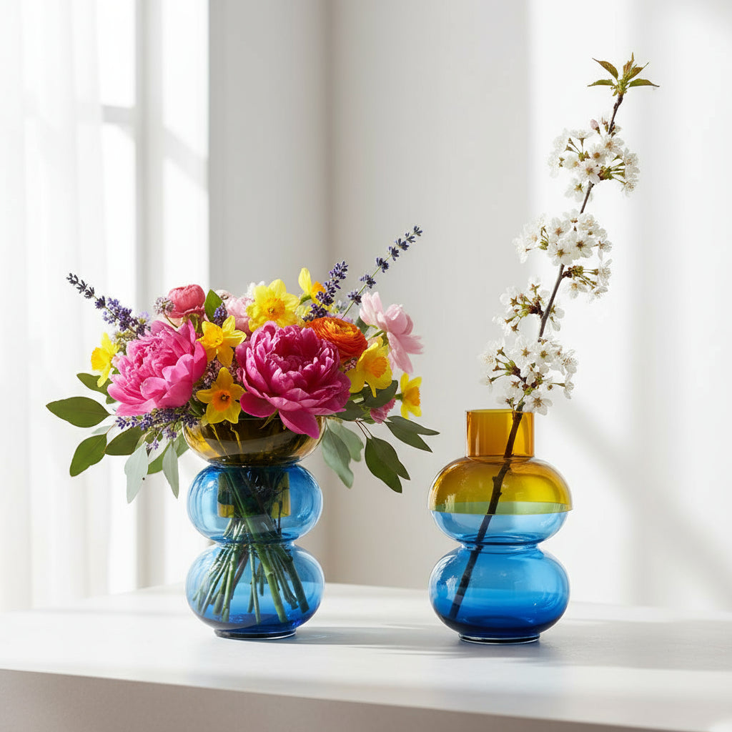 Bubble Large Yellow & Blue Vase