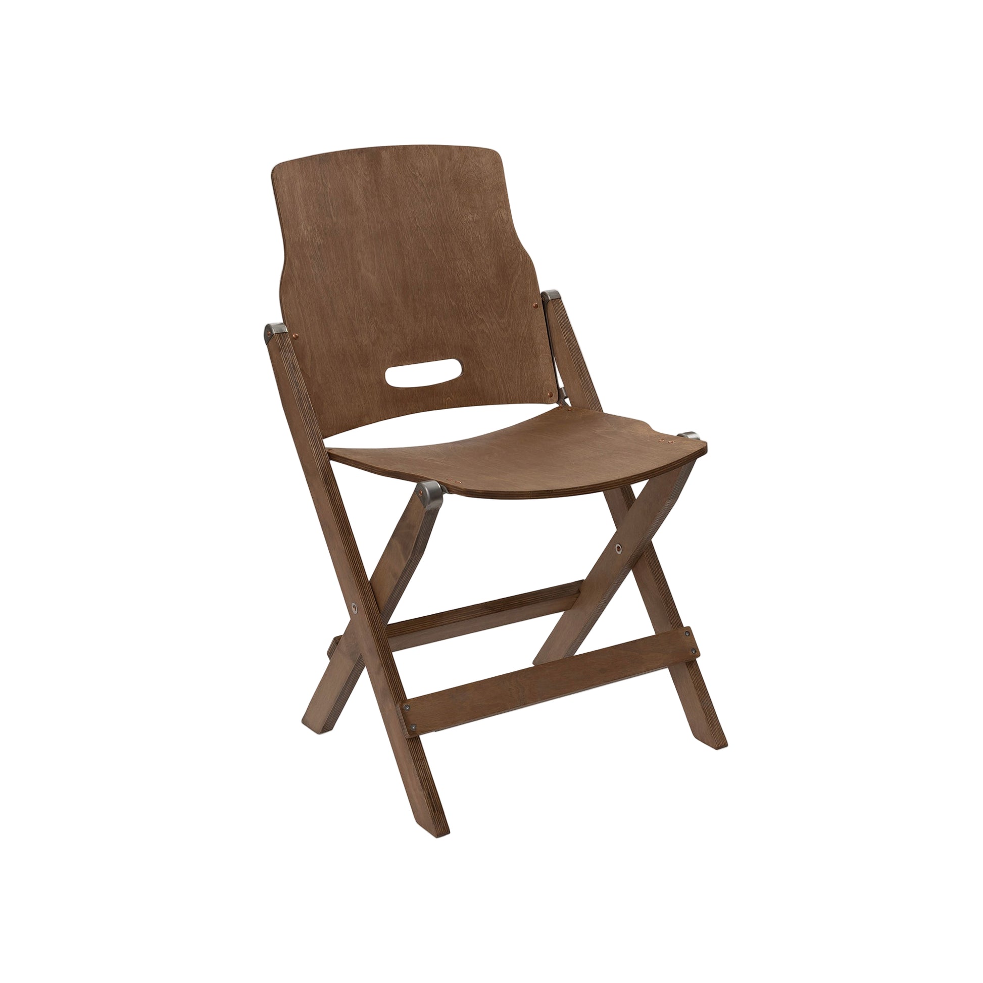 Wooden folding chair on a white background