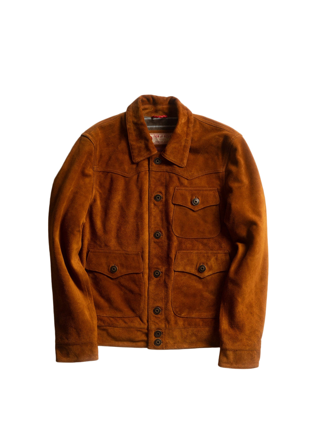 Brown jacket on a light gray background