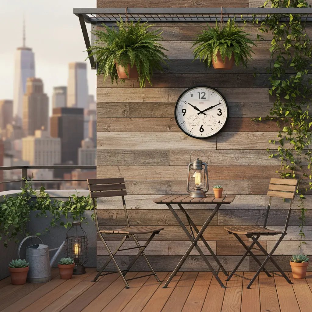 Factory Black Outdoor Clock
