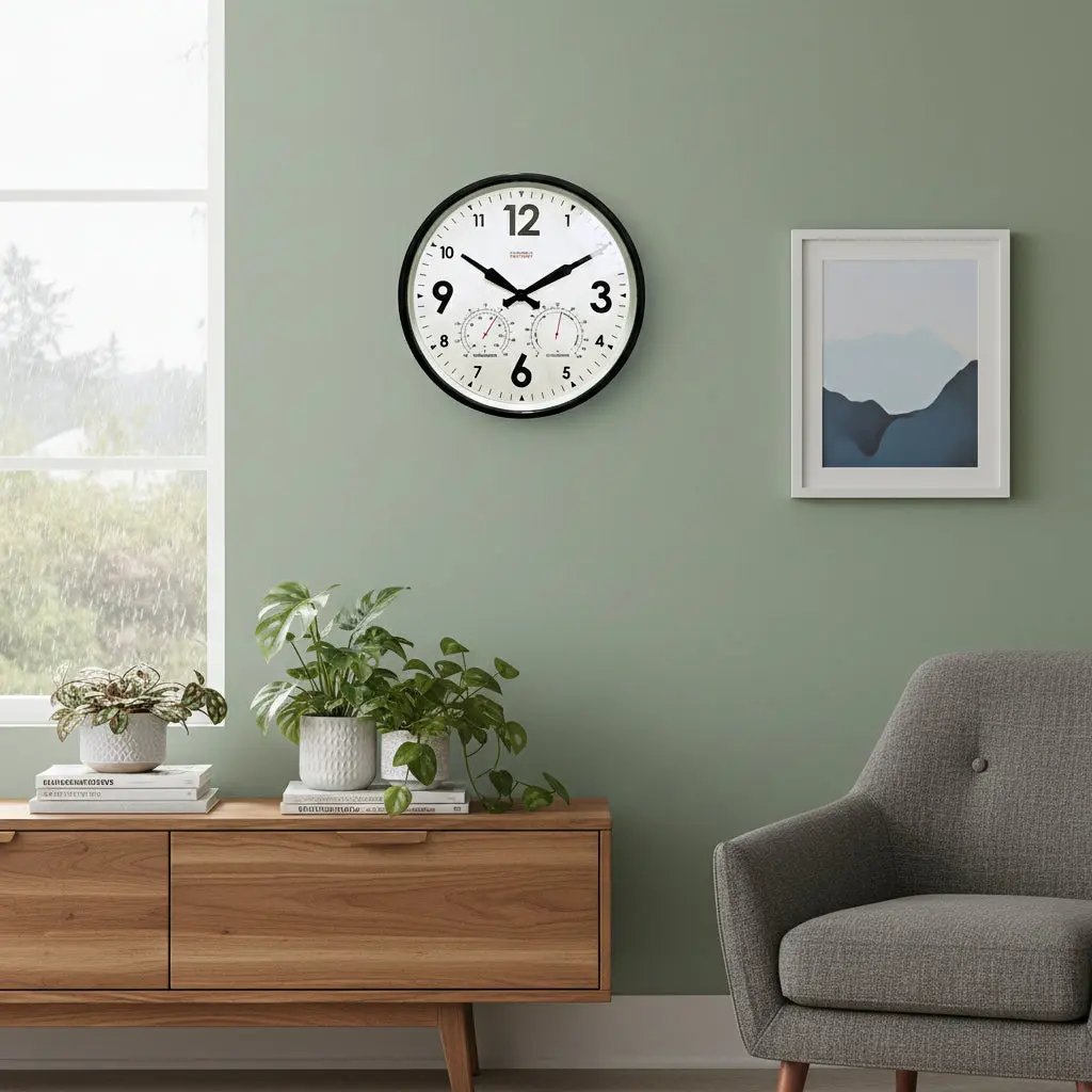 Garden Clock XL Black Outdoor Clock