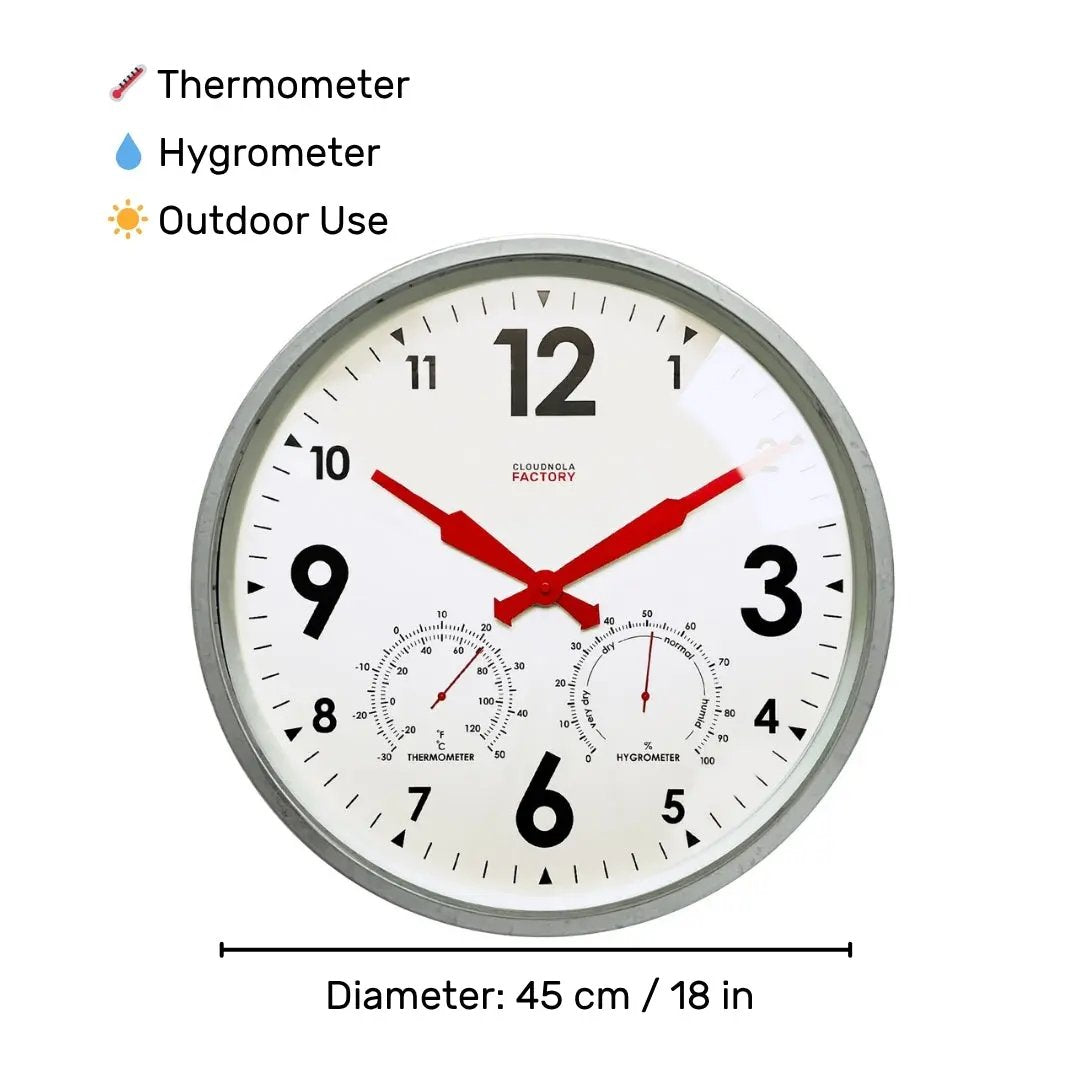 Factory XL Zinc Outdoor Clock