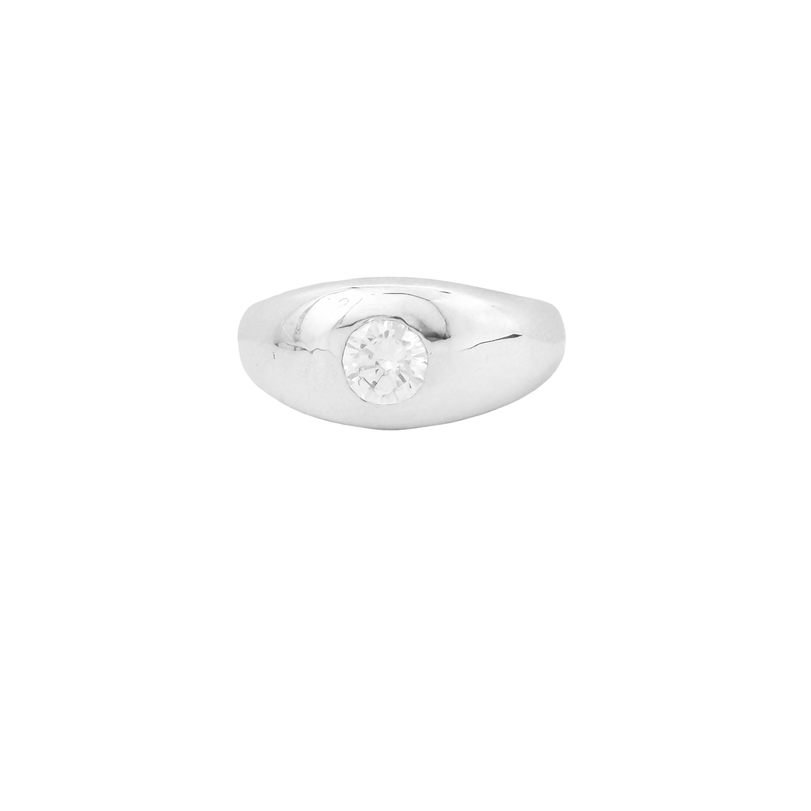 Silver single stone band