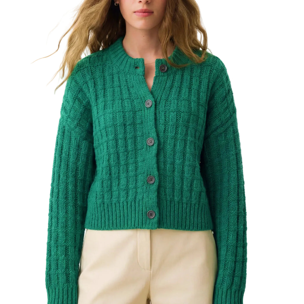Cloud Cotton Basket Stitch Cardigan