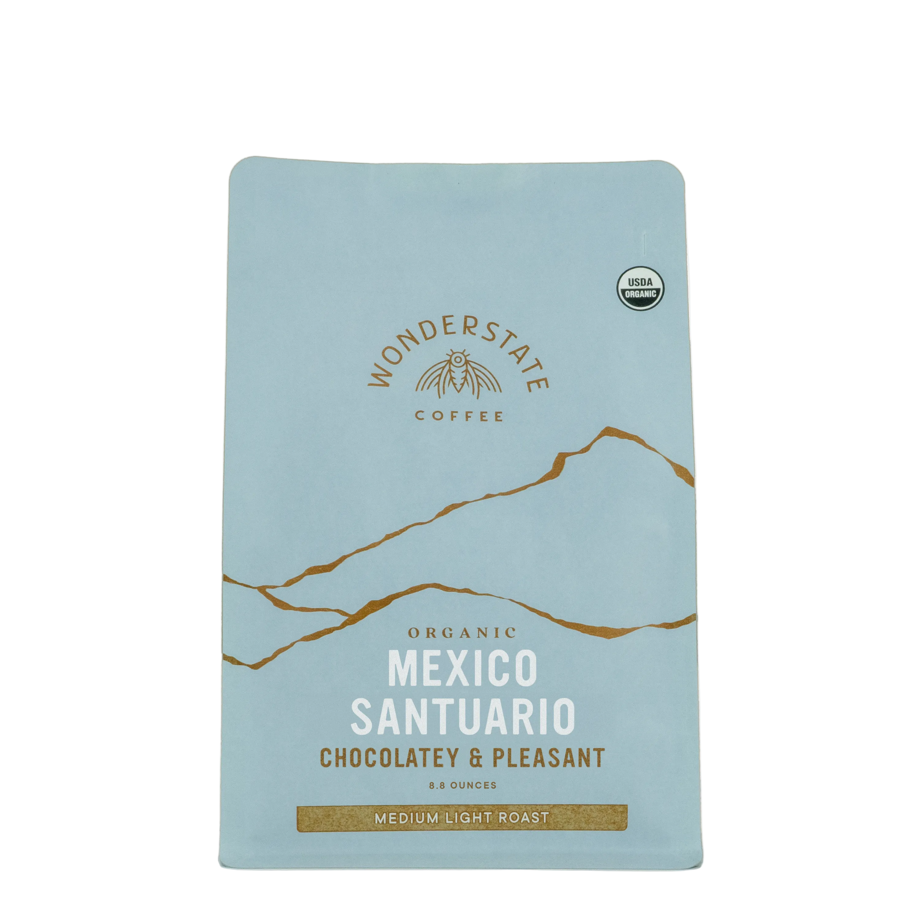Wonderstate Coffee Mexico Santuario coffee package on a white background