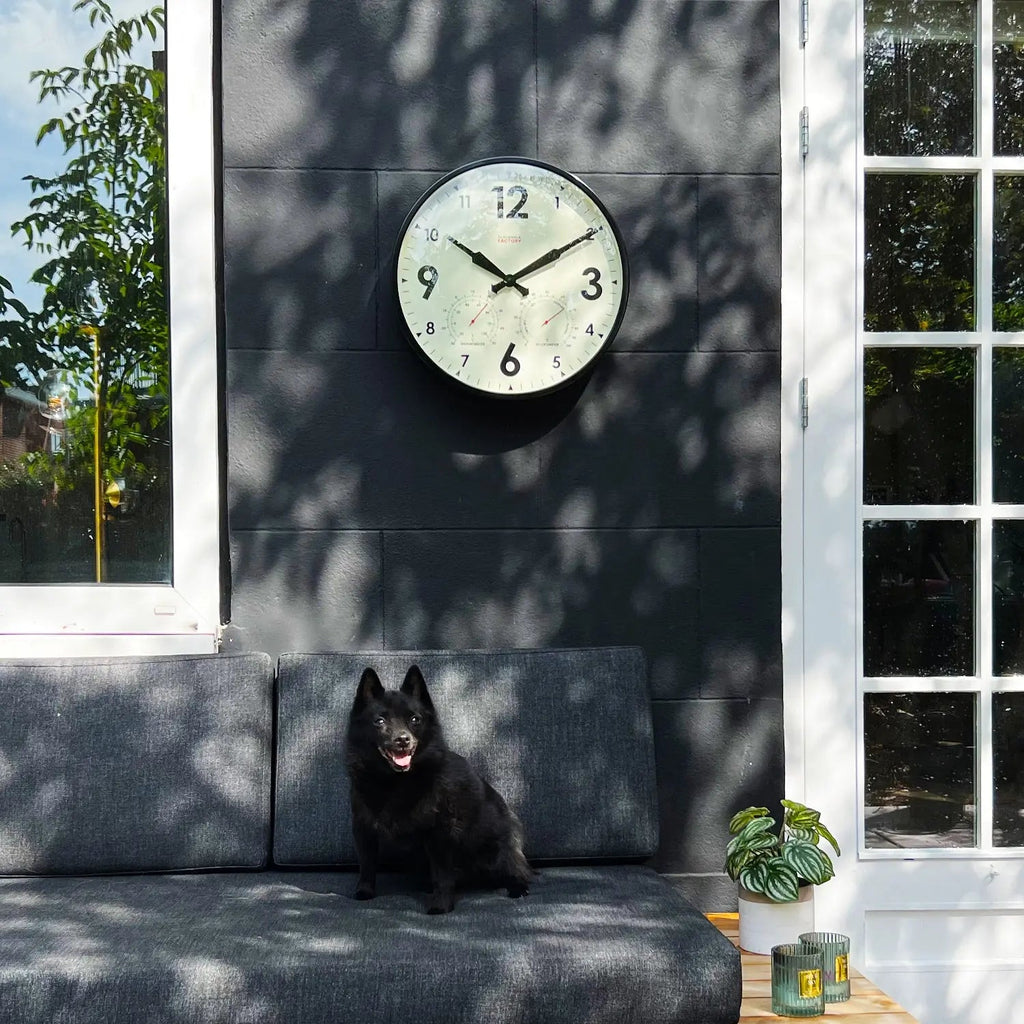 Garden Clock XL Black Outdoor Clock