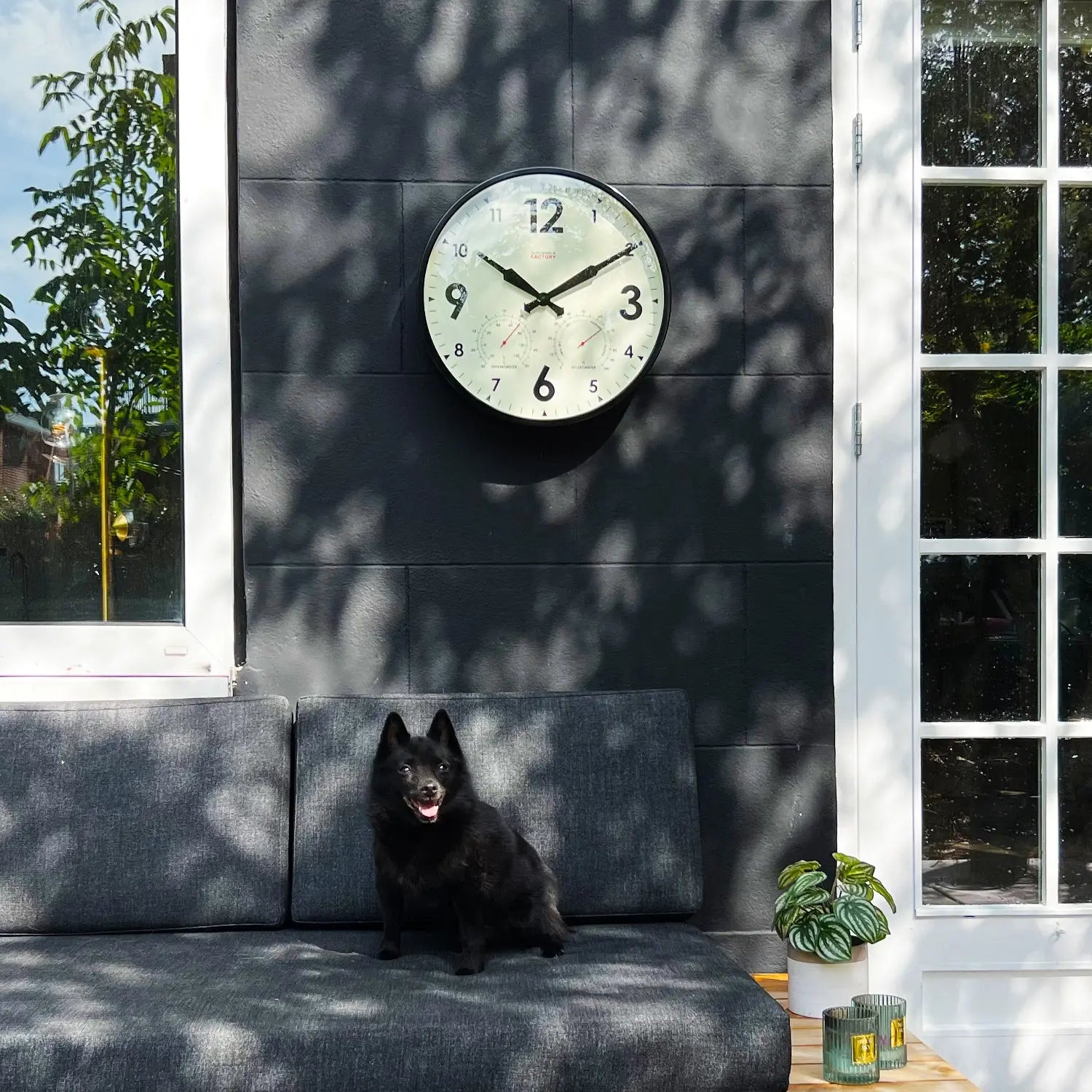 Garden Clock XL Black Outdoor Clock