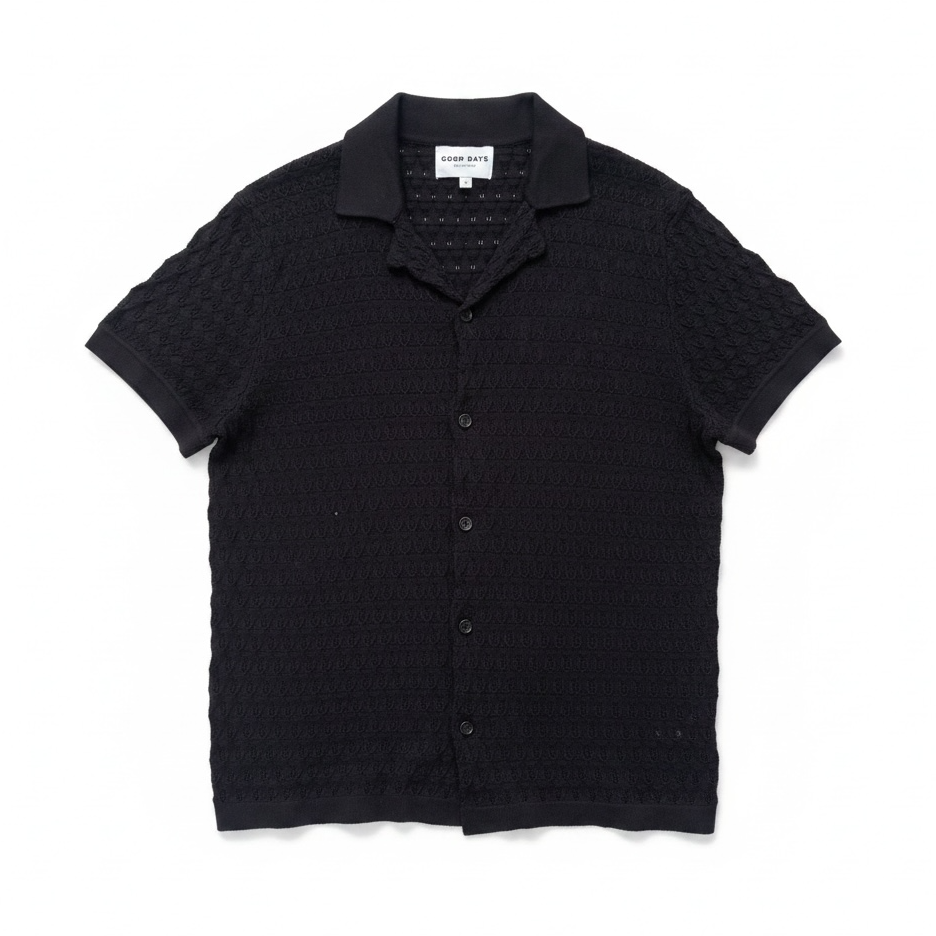Sutton Textured Knit Camp Shirt - Midnight