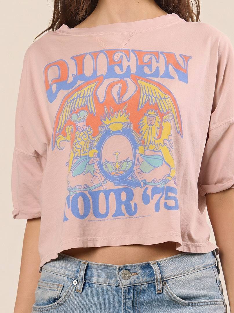 Queen Tour of 1975 Cropped Tee