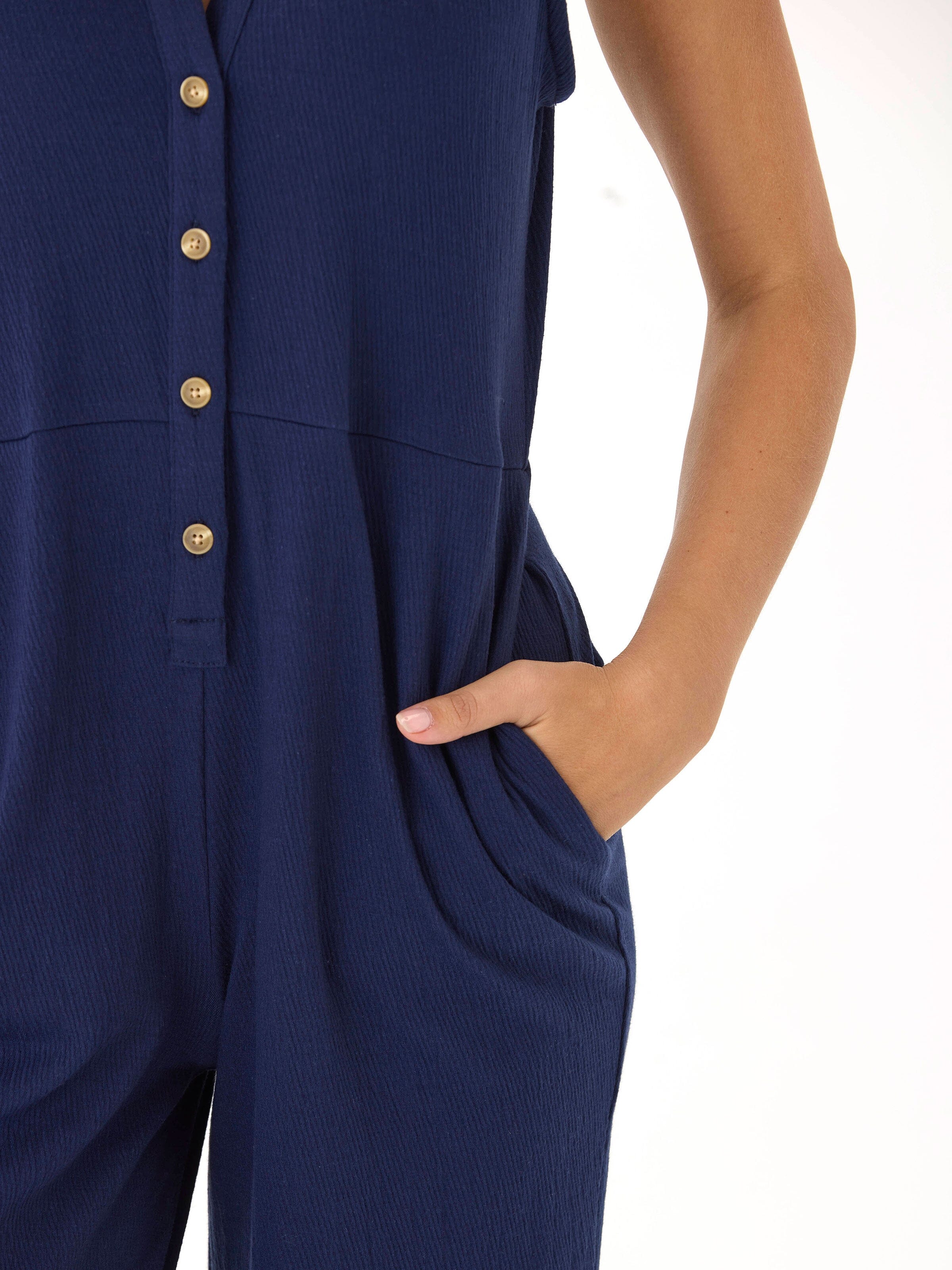 Livvie Smocked Jersey Jumpsuit