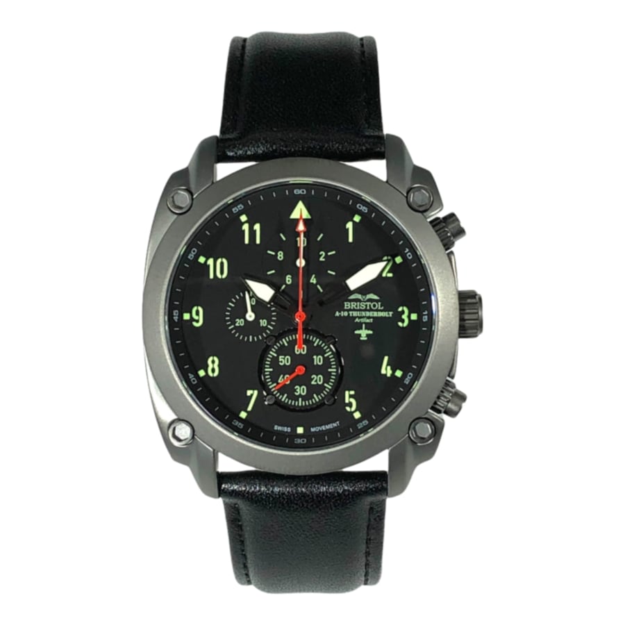 A-10 Thunderbolt Tribute - Gunmetal Finish, Leather Band - Paranoid Ranch