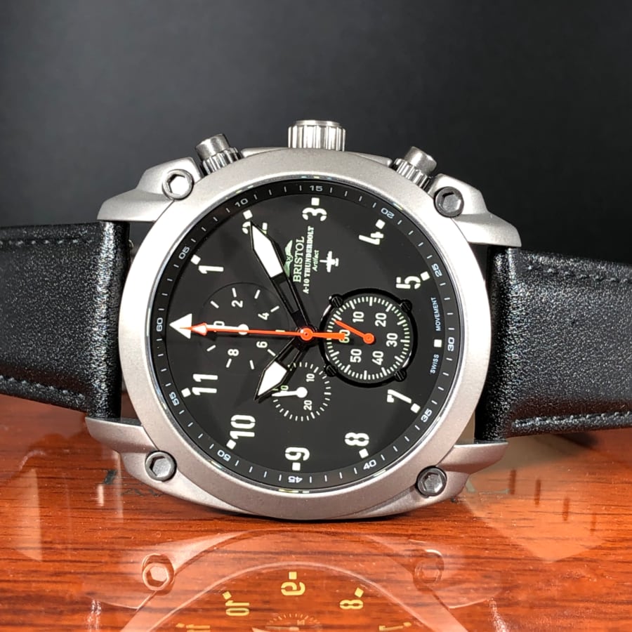 A-10 Thunderbolt Tribute - Gunmetal Finish, Leather Band - Paranoid Ranch