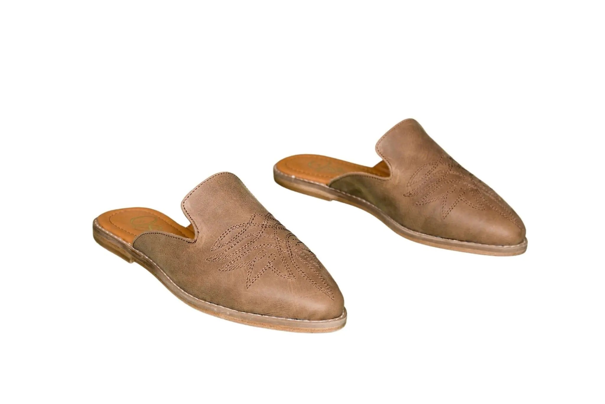 Abby Brown Cowhide Mules - Paranoid Ranch