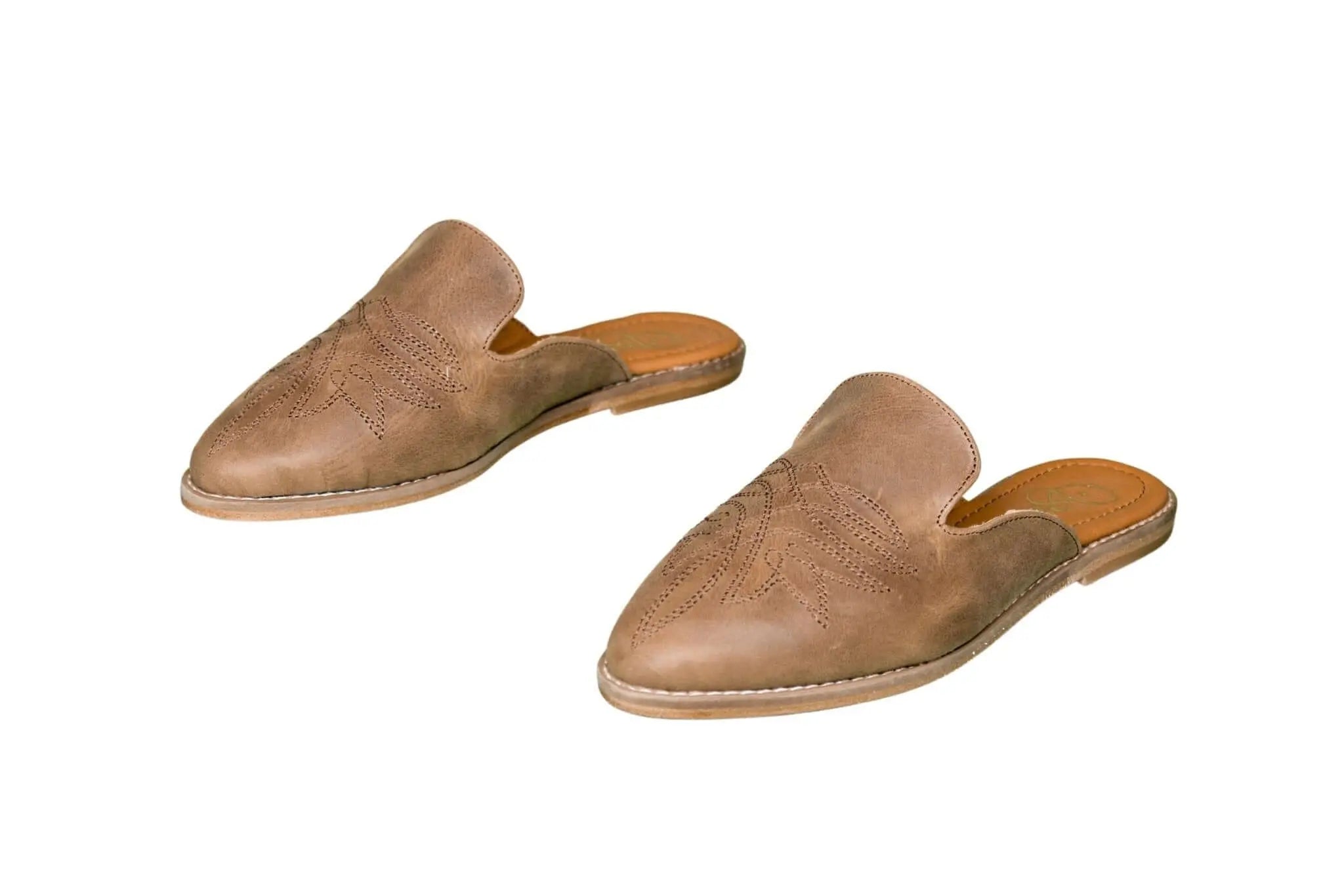 Abby Brown Cowhide Mules - Paranoid Ranch