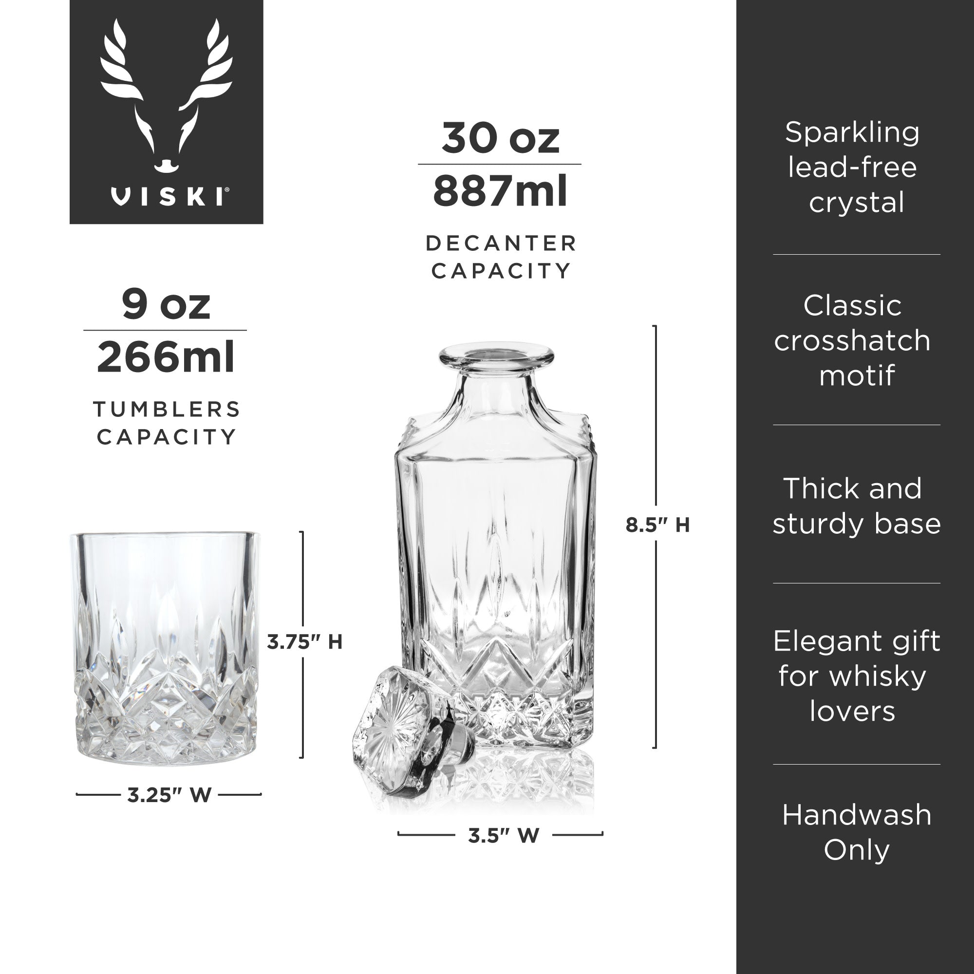 Admiral Crystal Decanter and Tumbler Set - Paranoid Ranch