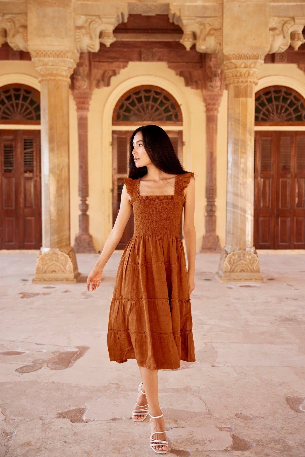 Alma Linen Midi Dress - Paranoid Ranch