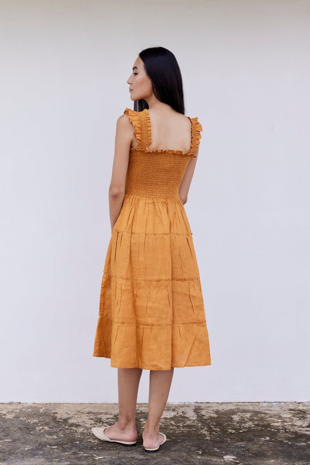 Alma Linen Midi Dress - Paranoid Ranch