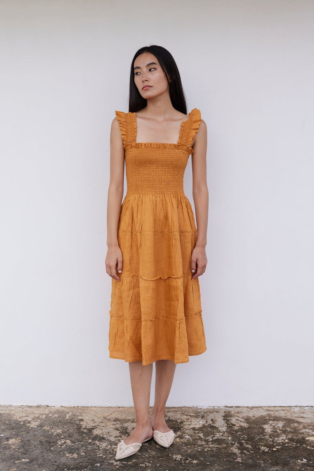 Alma Linen Midi Dress - Paranoid Ranch