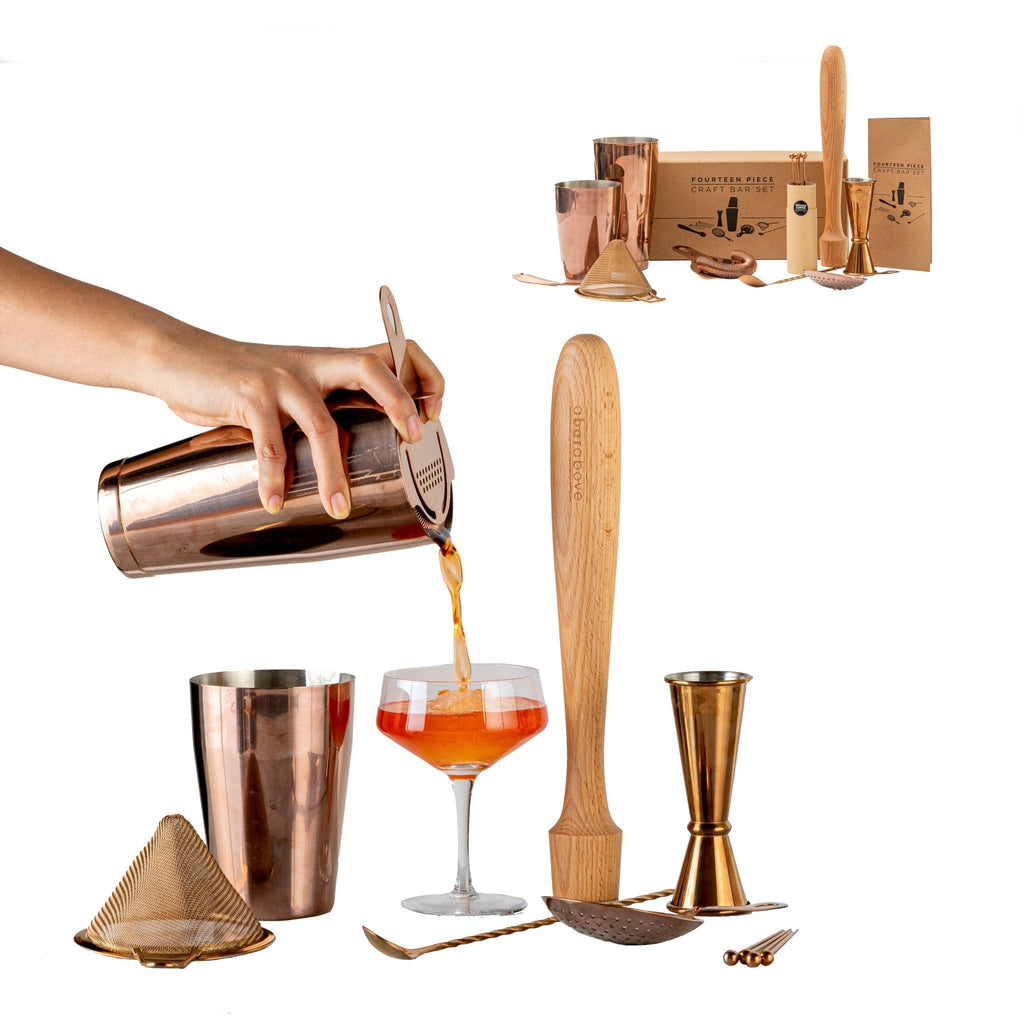 Antique Copper Mixologist Bar Set (14 - Piece) - Paranoid Ranch