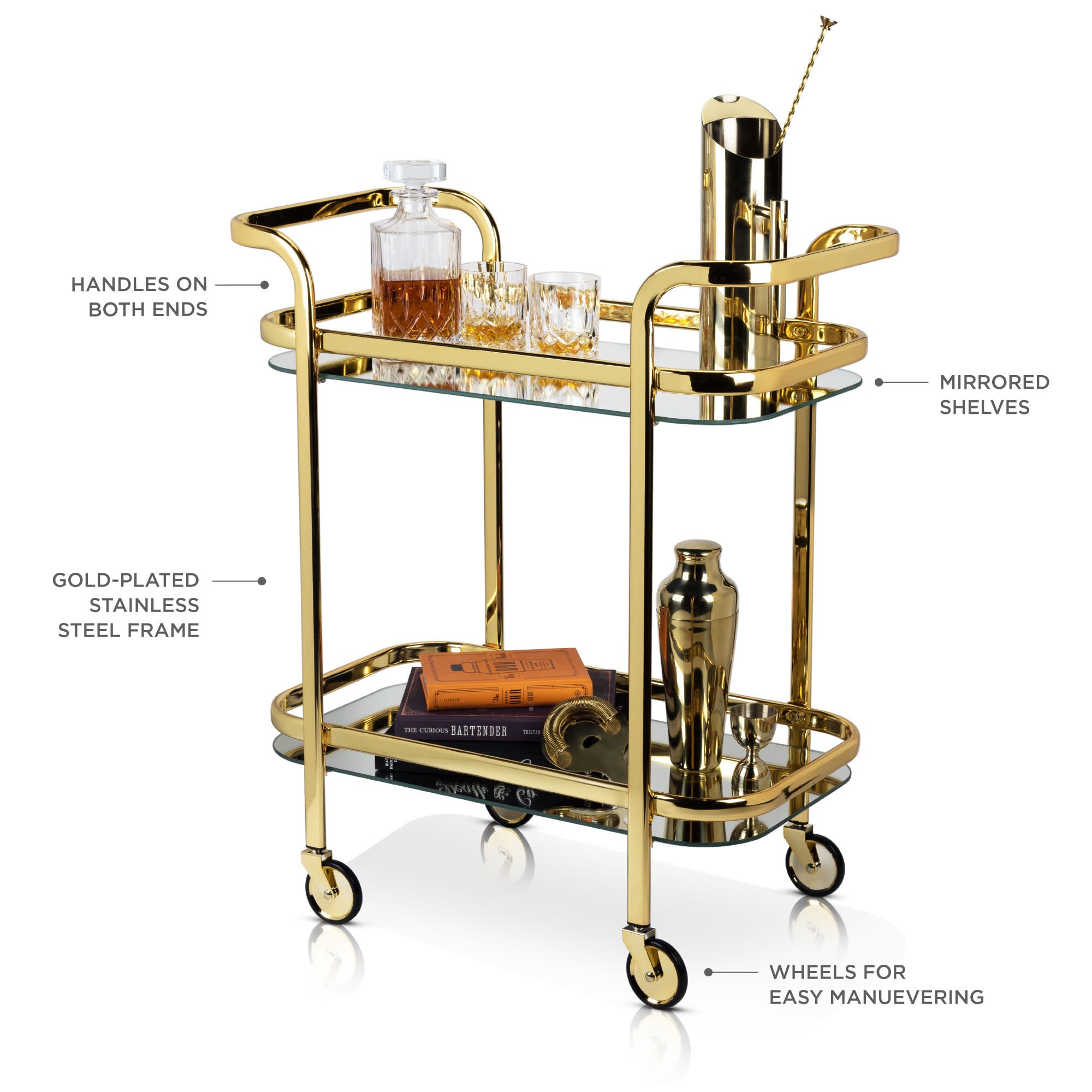 Antique Gold Bar Cart - Paranoid Ranch