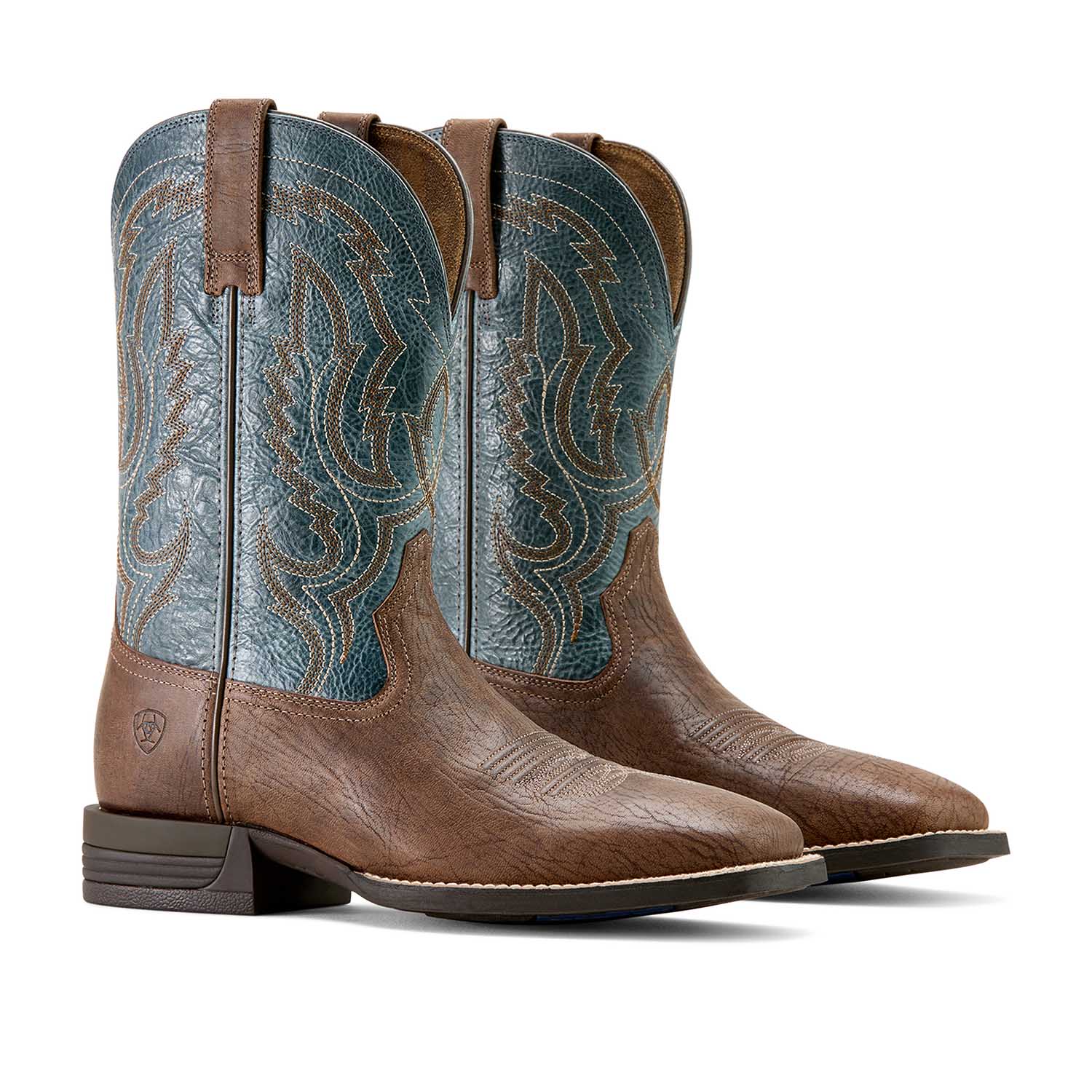 Ariat Mens Steadfast Wide Square Toe Leather Cowboy Boot – Comfortable All - Day Western Work Boot - Paranoid Ranch