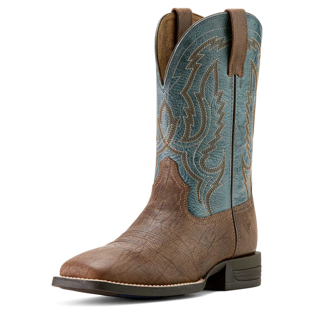 Ariat Mens Steadfast Wide Square Toe Leather Cowboy Boot – Comfortable All - Day Western Work Boot - Paranoid Ranch