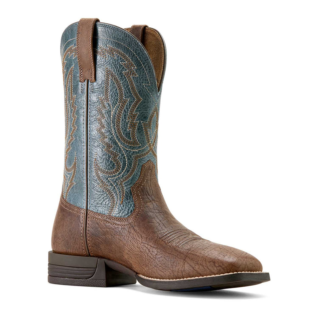 Ariat Mens Steadfast Wide Square Toe Leather Cowboy Boot – Comfortable All - Day Western Work Boot - Paranoid Ranch