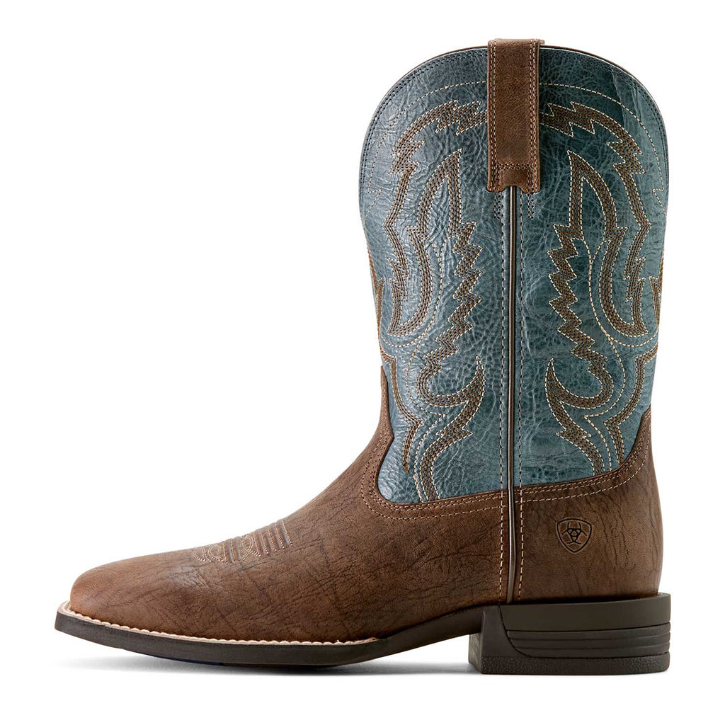 Ariat Mens Steadfast Wide Square Toe Leather Cowboy Boot – Comfortable All - Day Western Work Boot - Paranoid Ranch