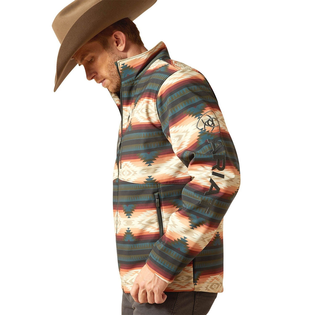 Ariat Mens Western Print Logo Softshell Jacket – Water-Resistant Stretch Lightweight Jacket - Paranoid Ranch