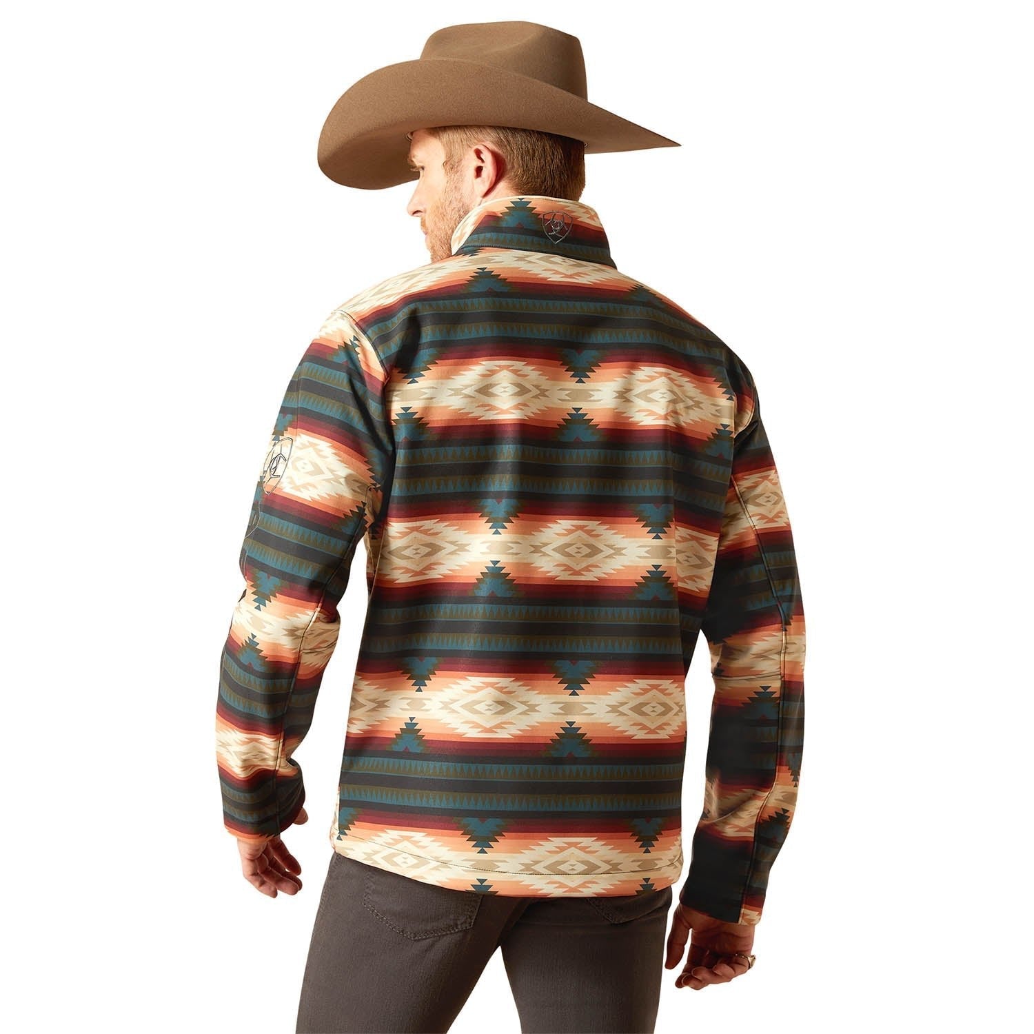 Ariat Mens Western Print Logo Softshell Jacket – Water-Resistant Stretch Lightweight Jacket - Paranoid Ranch