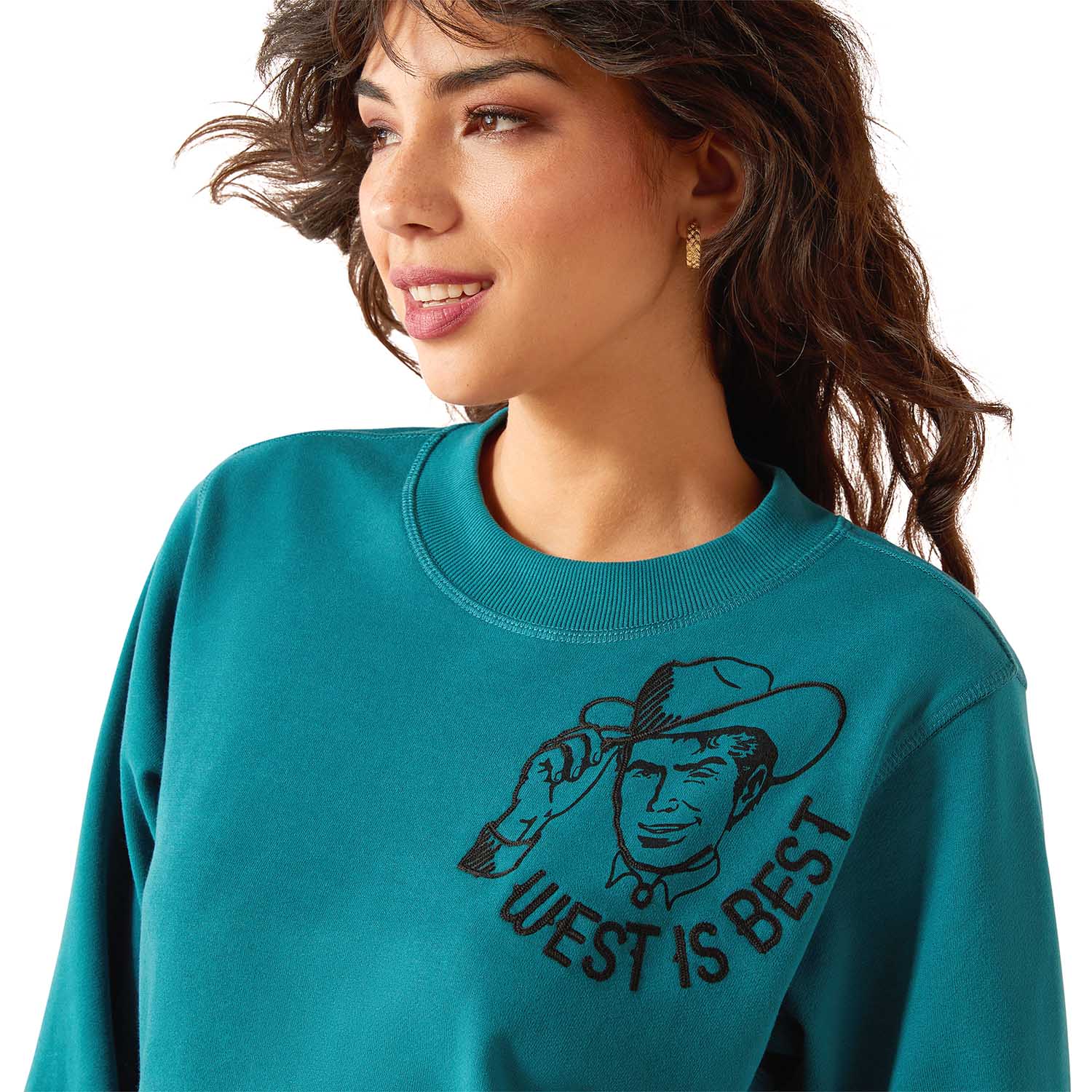 Ariat Women's Essential Sendero "West is Best" Graphic Sweatshirt – Cozy Western Fleece Crewneck - Paranoid Ranch