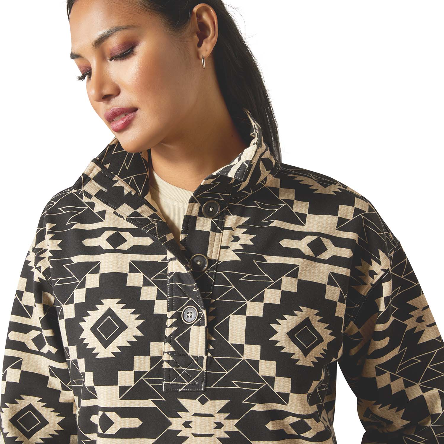 Ariat Womens Hometown Button Front Sweatshirt - Paranoid Ranch