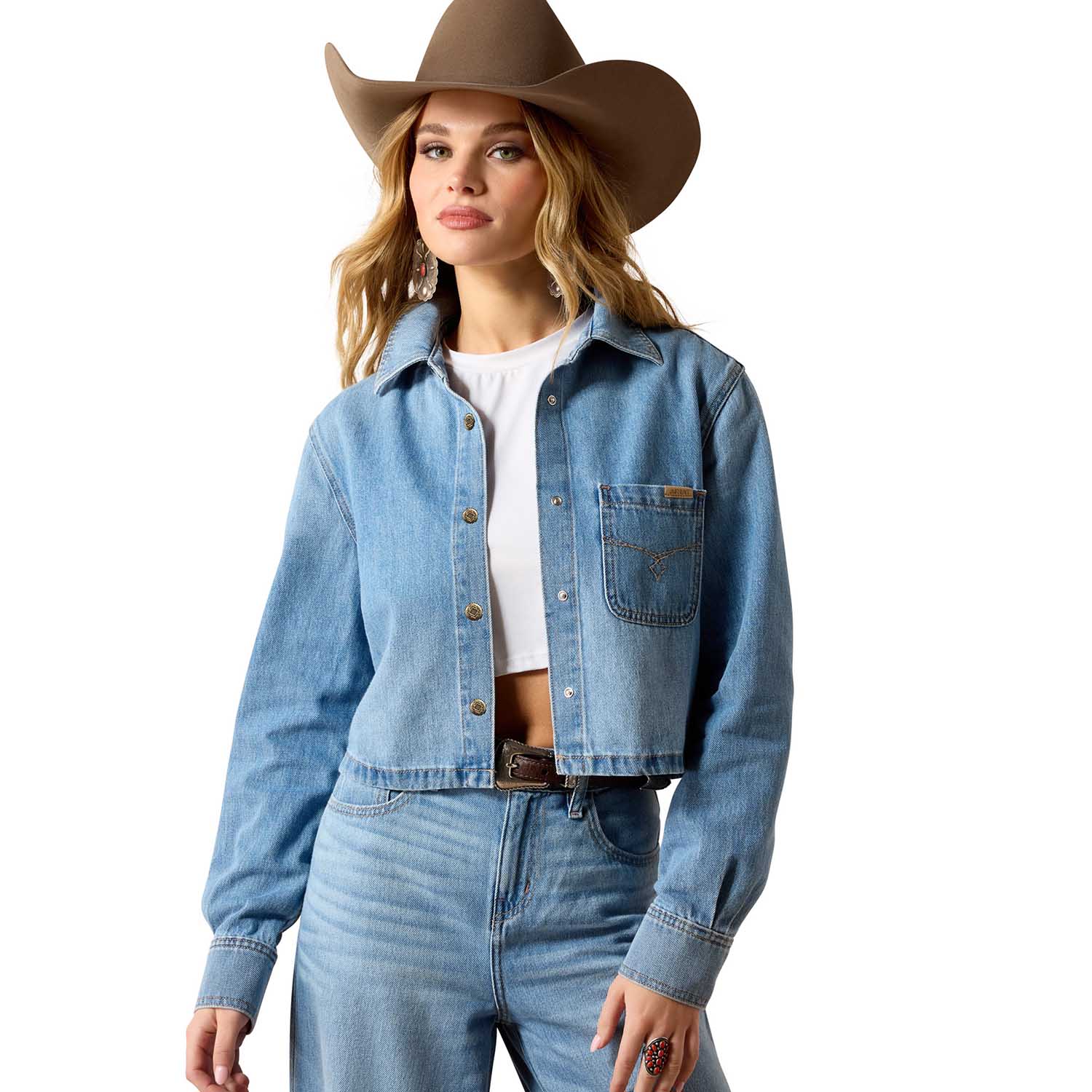 Ariat Women’s Western Cropped Comfort Denim Snap Shirt - Paranoid Ranch