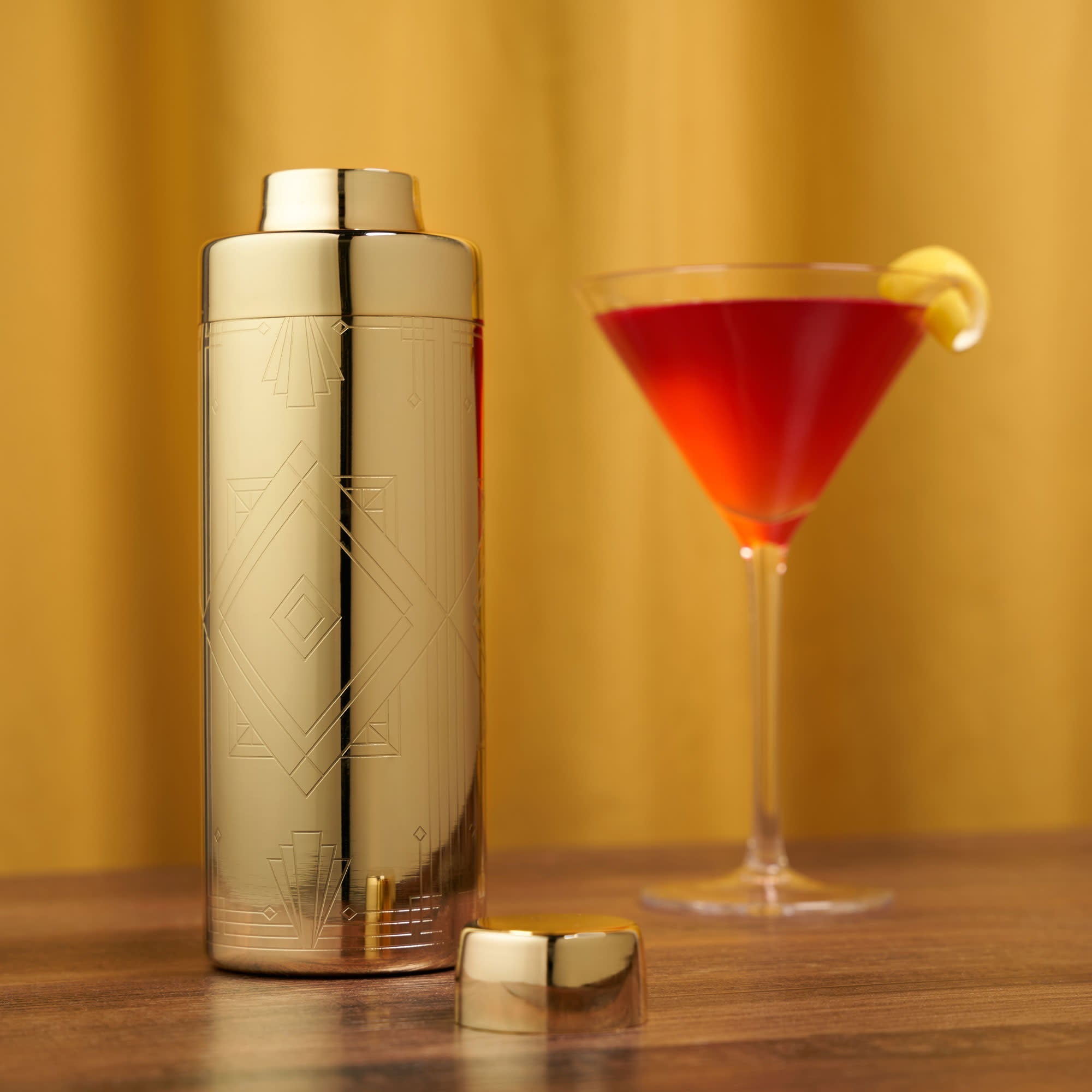 Art Deco Cocktail Shaker in Gold - Paranoid Ranch