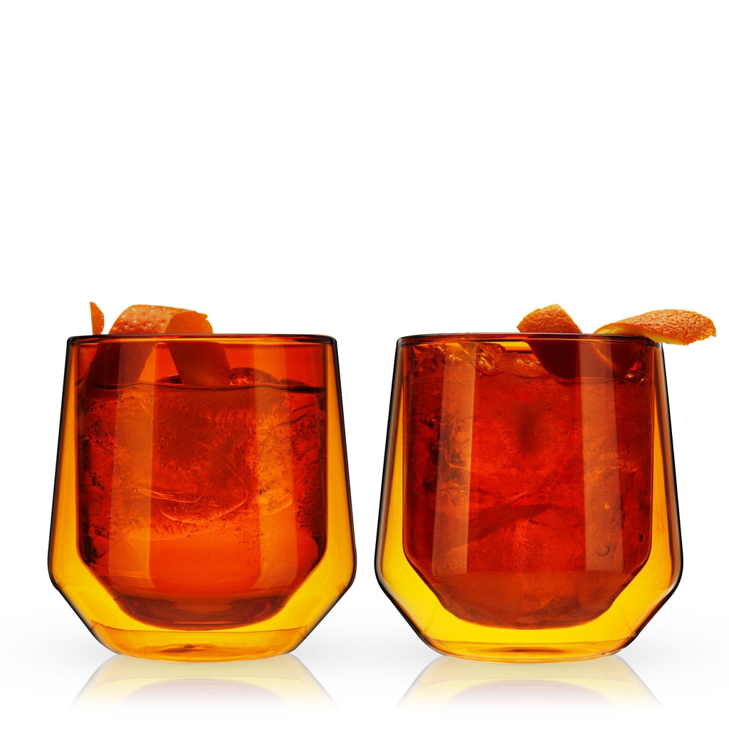 Aurora Double - Walled Tumblers in Amber Set of 2 - Paranoid Ranch