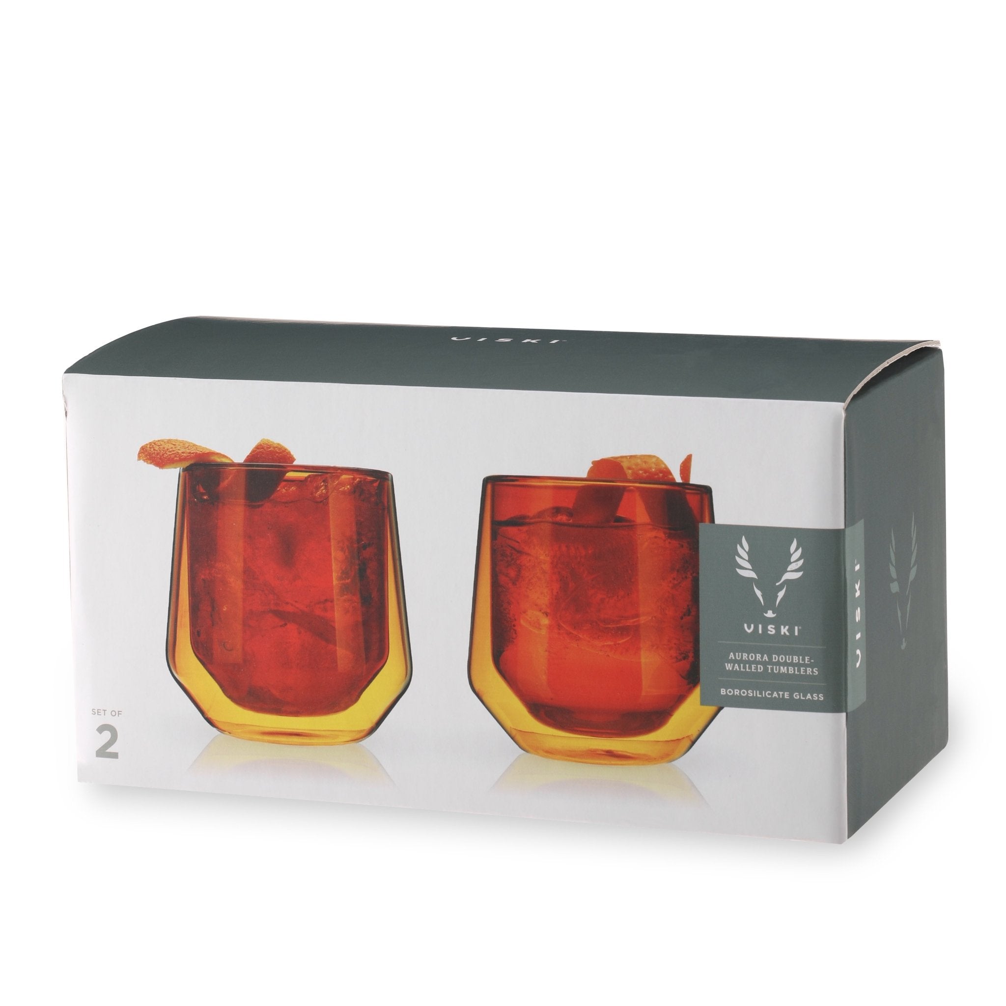 Aurora Double - Walled Tumblers in Amber Set of 2 - Paranoid Ranch