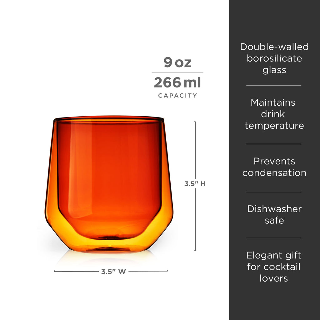 Aurora Double - Walled Tumblers in Amber Set of 2 - Paranoid Ranch