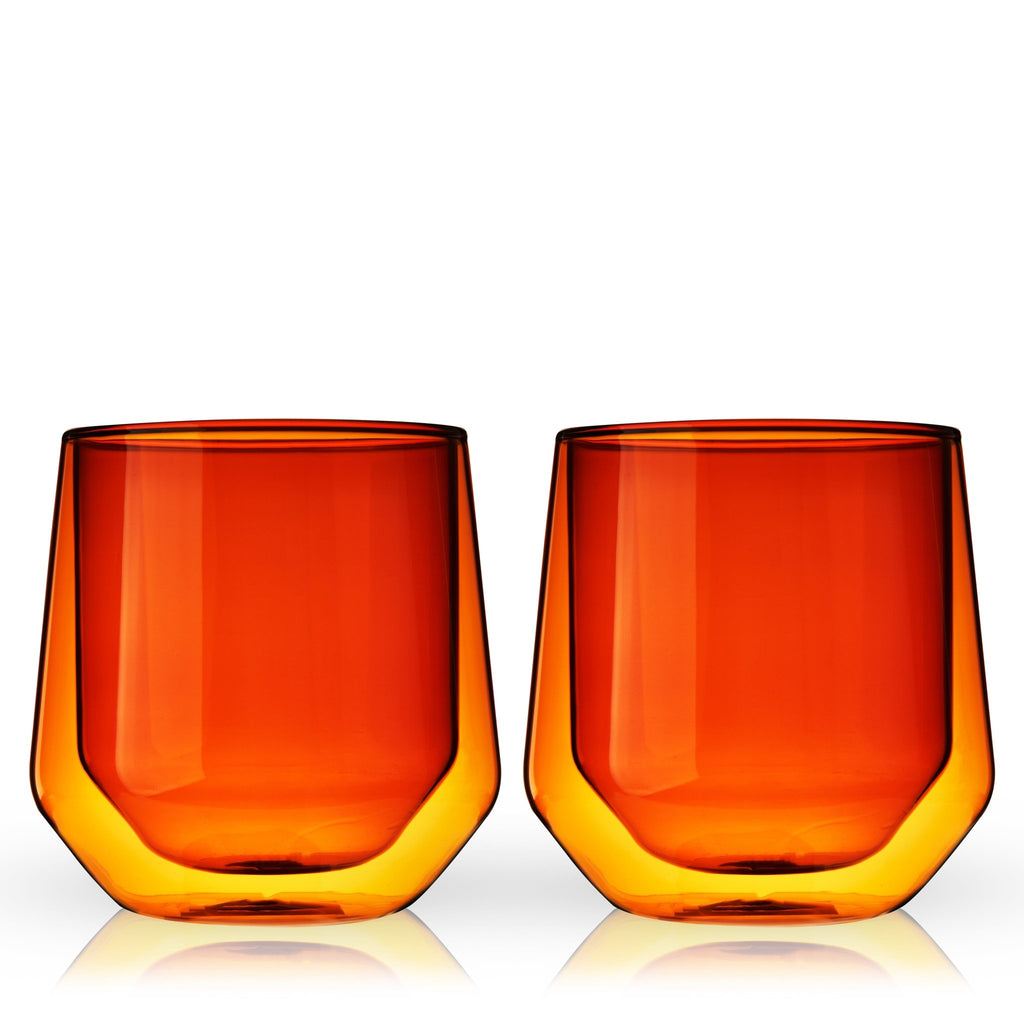 Aurora Double - Walled Tumblers in Amber Set of 2 - Paranoid Ranch
