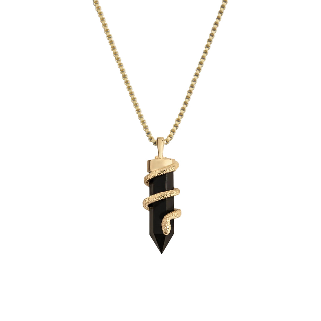 Onyx Crystal Snake Necklace