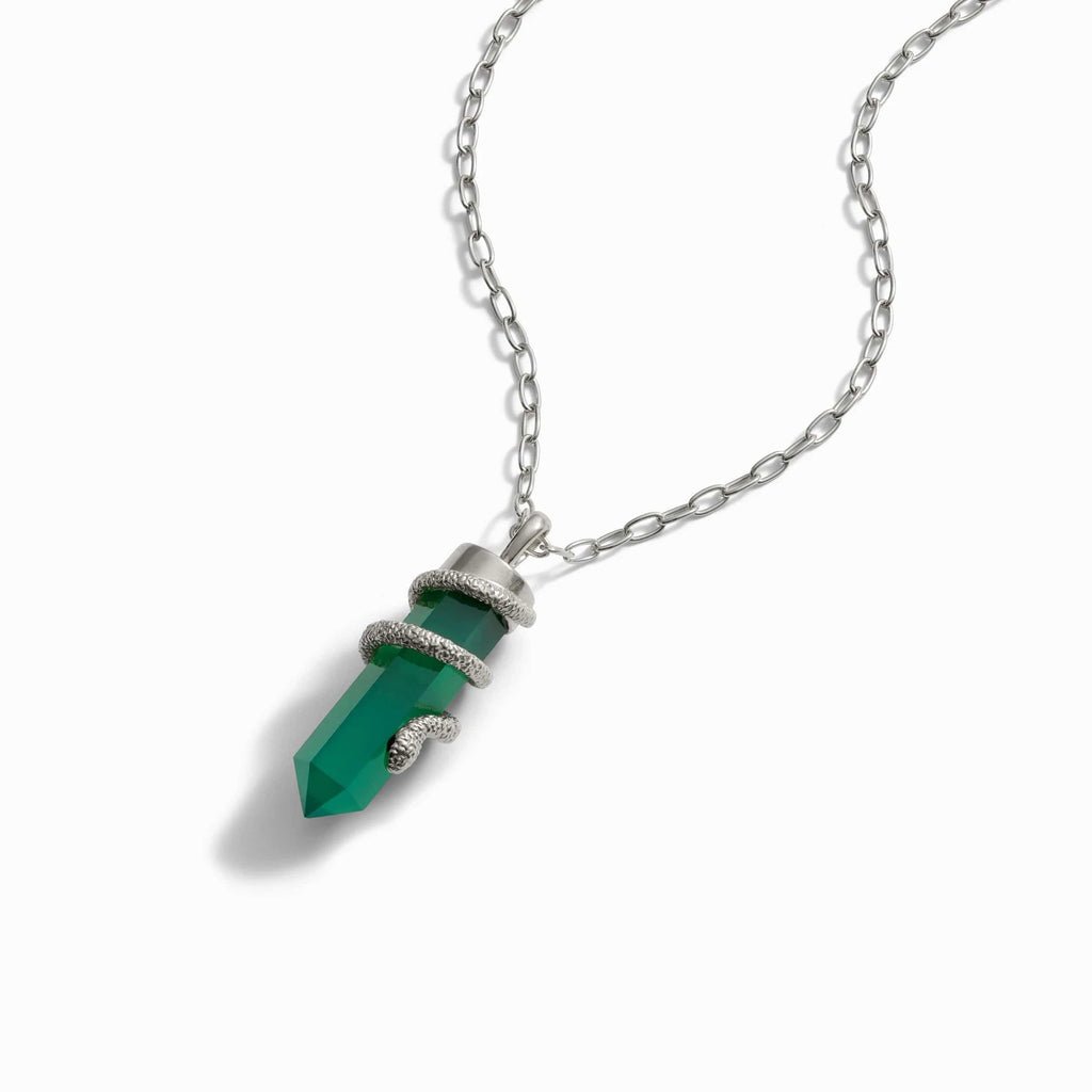 Green Onyx Crystal Snake Necklace